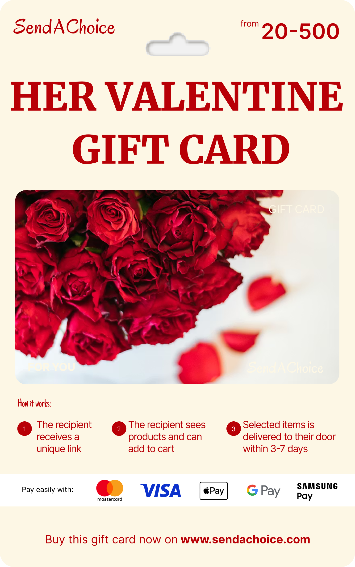 Valentine’s Gifts For Her Choice Gift Card