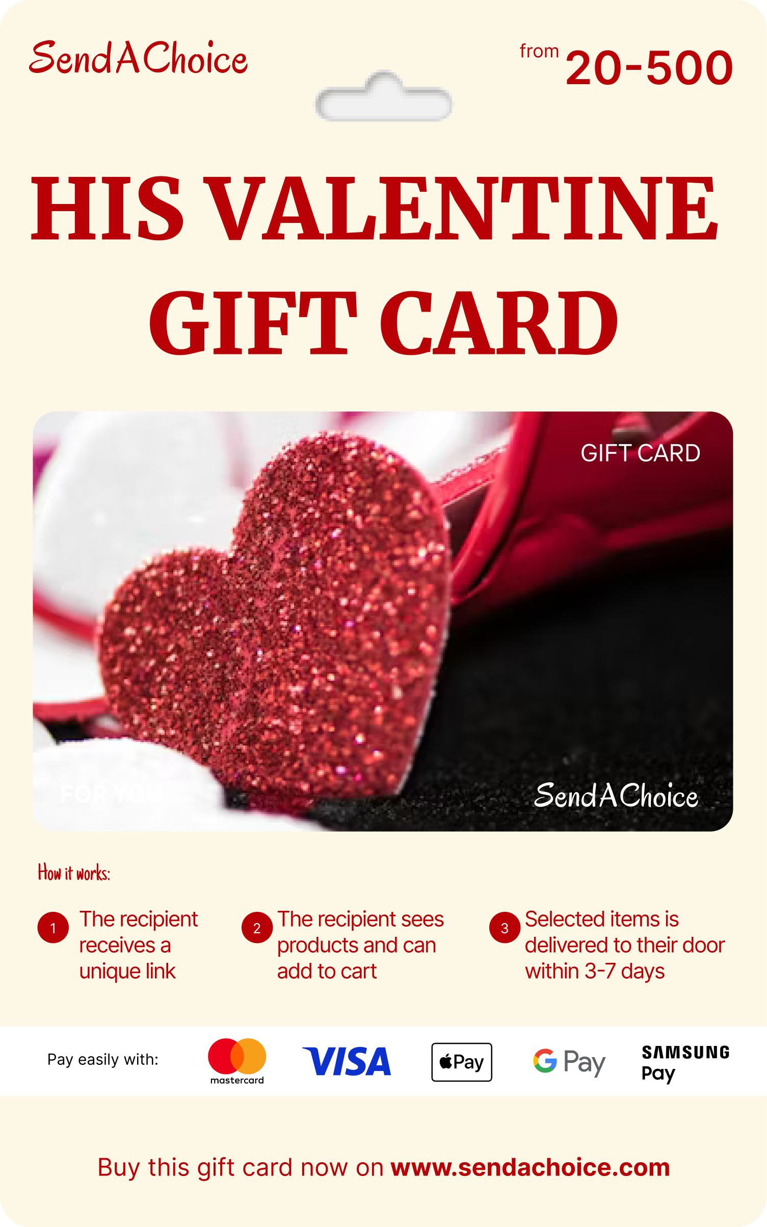 Valentine’s Gifts For Him Choice Gift Card