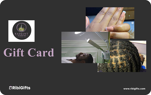 buy gift vouchers for Radiant Spa & Beauty Gift Card on Ribigifts | instant giftcard delivery | get started on www.Ribigifts.com/all/giftcards