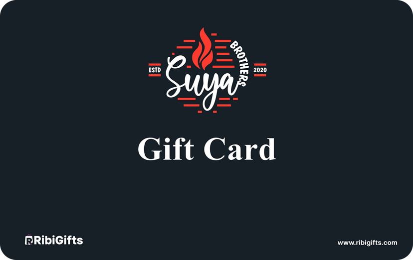 buy gift vouchers for Suya Brothers Gift Card on Ribigifts | instant giftcard delivery | get started on www.Ribigifts.com/all/giftcards